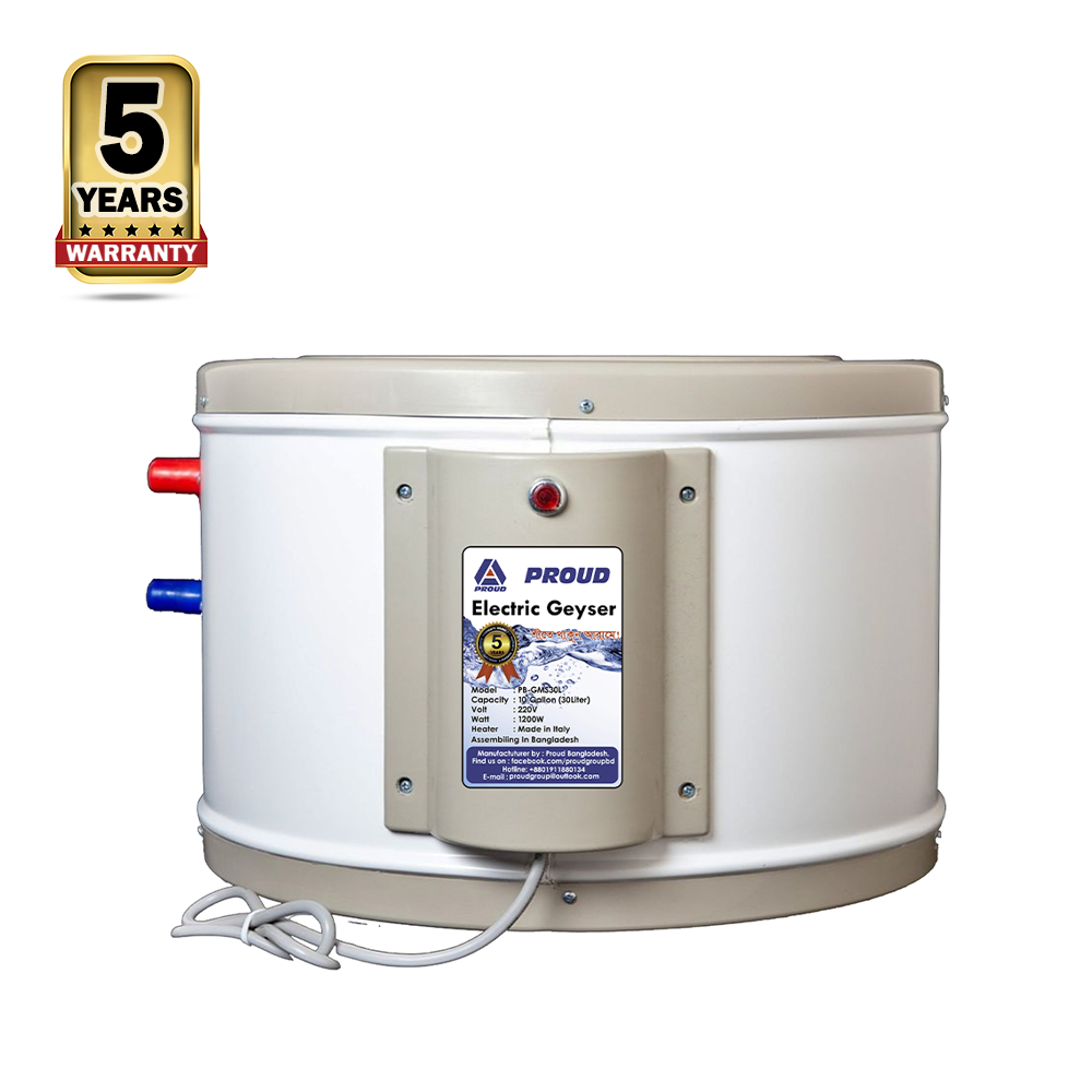 Proud Electric Geyser - 30 Liter - Cream And White