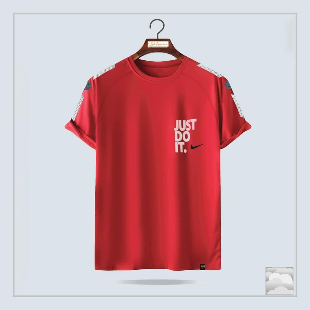 Cotton Half Sleeve T-Shirt For Men - Red - OP182