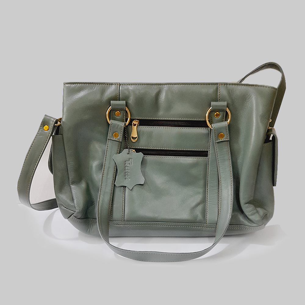 Leather Handbag For Women - Green - T-SS0923-BAG-HGRE0301-1