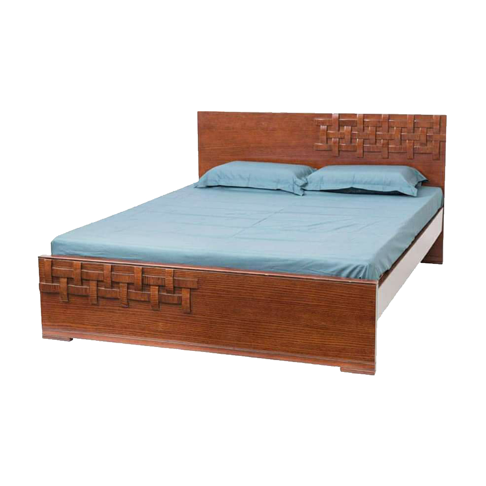 Malaysian Processed Wood Double Size Bed - 5'*7' Feet