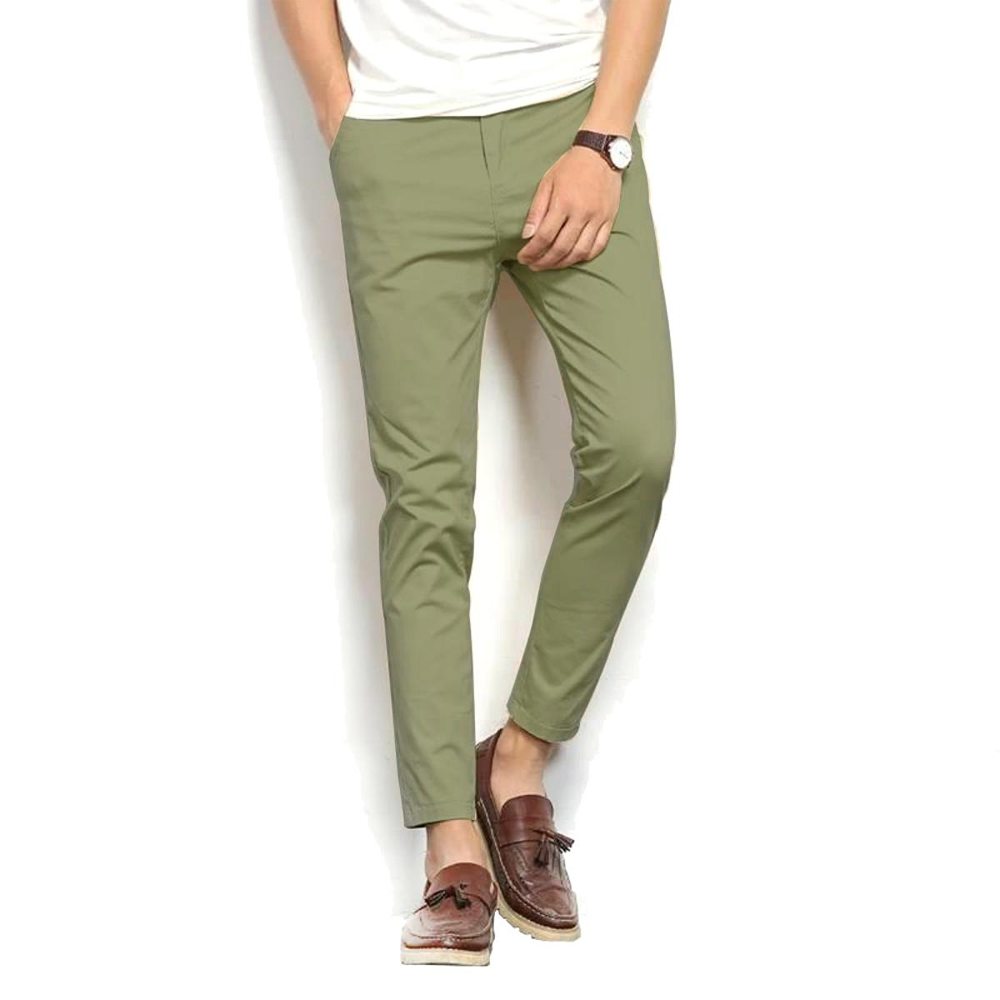 Twill Cotton Pant For Men - Olive - 05