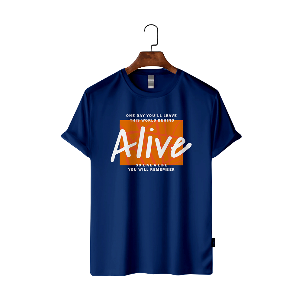 Maxan Cotton Half Sleeve T-Shirt For Men - Alive