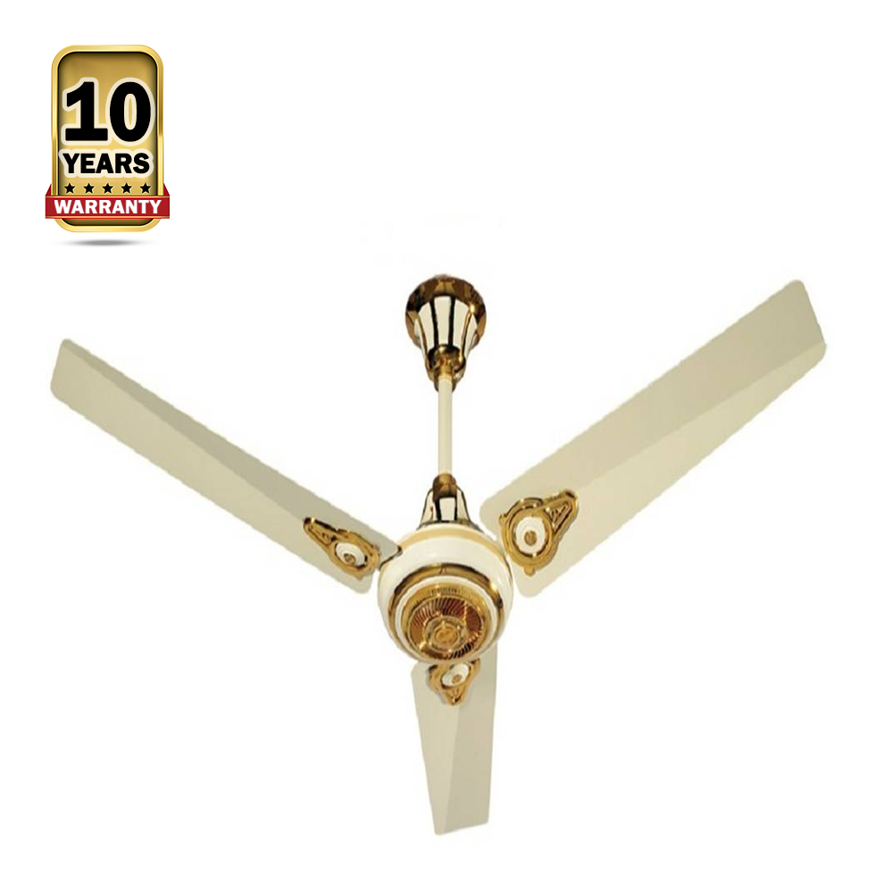 Kashmir Gold Ceiling Fan - 3 Blades - 56 Inch - White and Golden