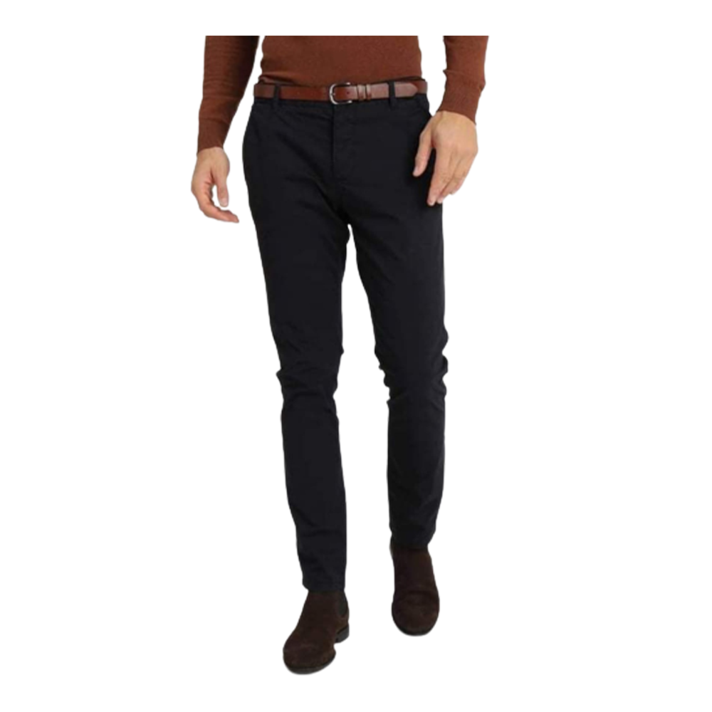 Cotton Chinos Gabardine Pant For Men - Deep Black - NZ-3184