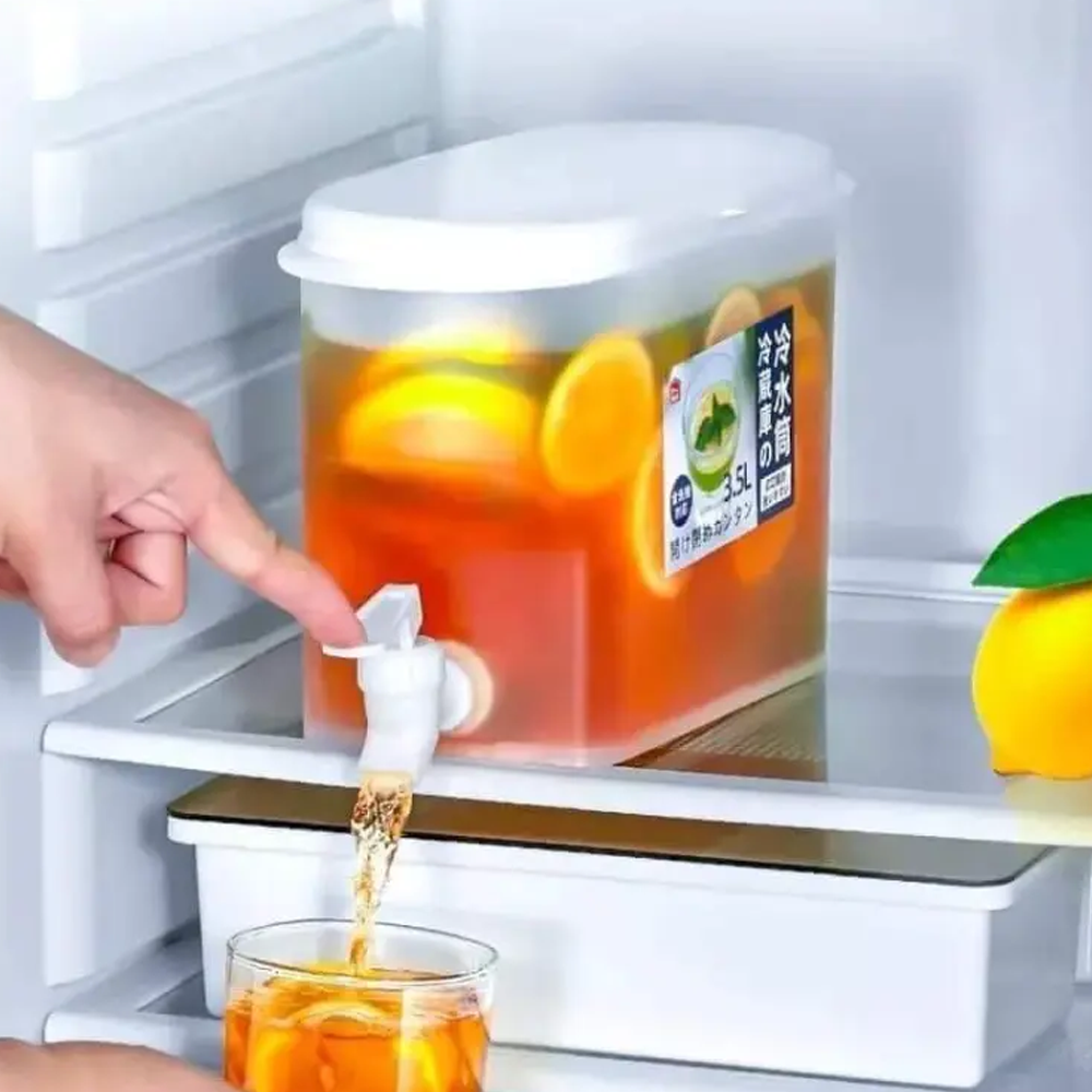 Juice Container With Tap -  3.5 Liter - White 