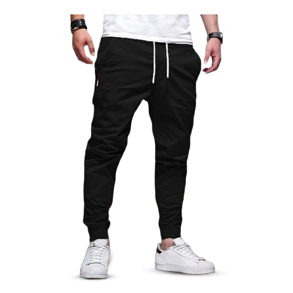 Cotton Joggers Pant For Men - Black