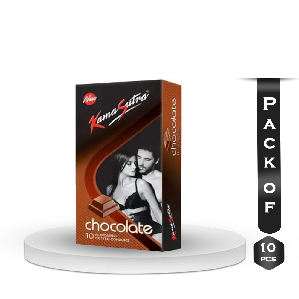 Pack of 10 Pieces Kamasutra Chocolate Flavoured Dotted Condoms