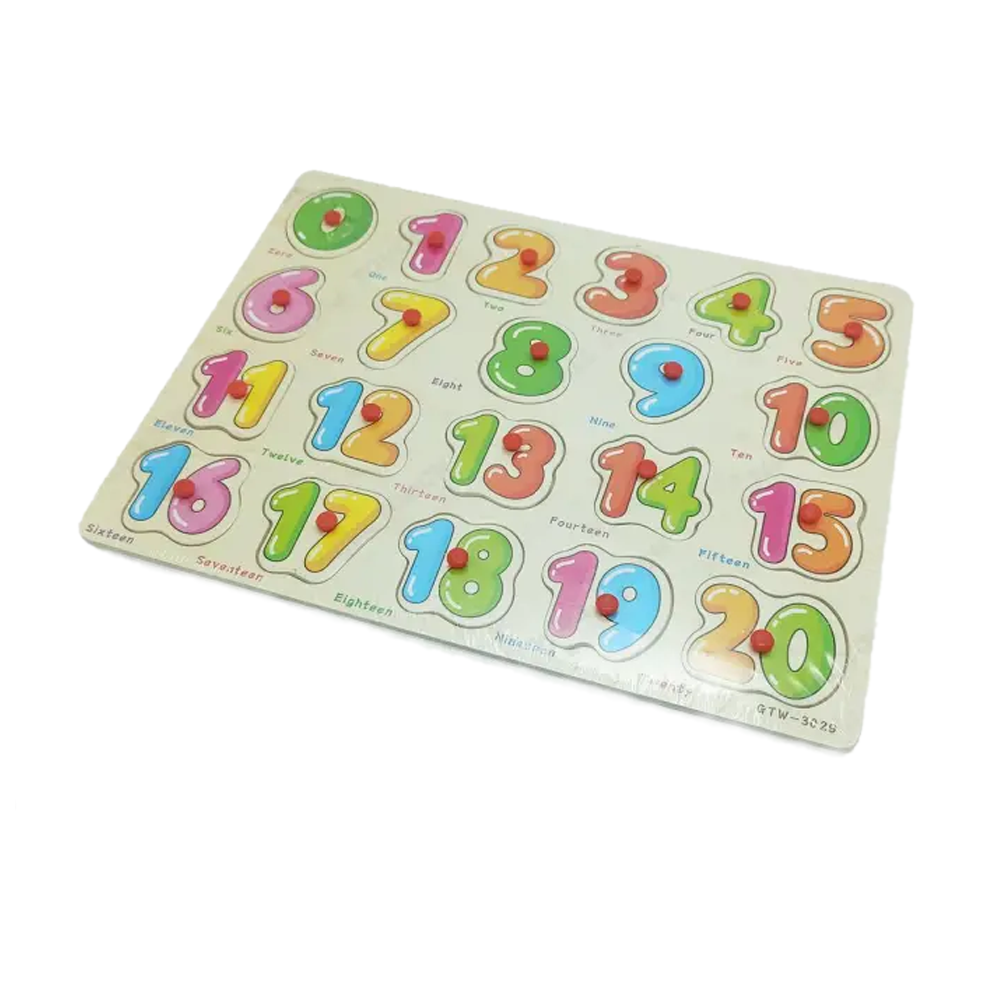 Educational Multipurpose Wooden Puzzle Numeric Board - Multicolor - edu_wood_board_123