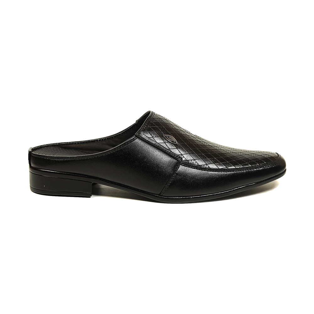 Zays Leather Premium Half Shoe for Men - Black - SF79