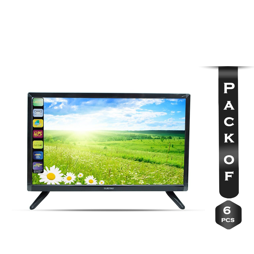 Pack Of 6 Pcs Electro E1 Ultra Slim Basic LED TV - 24 Inch 