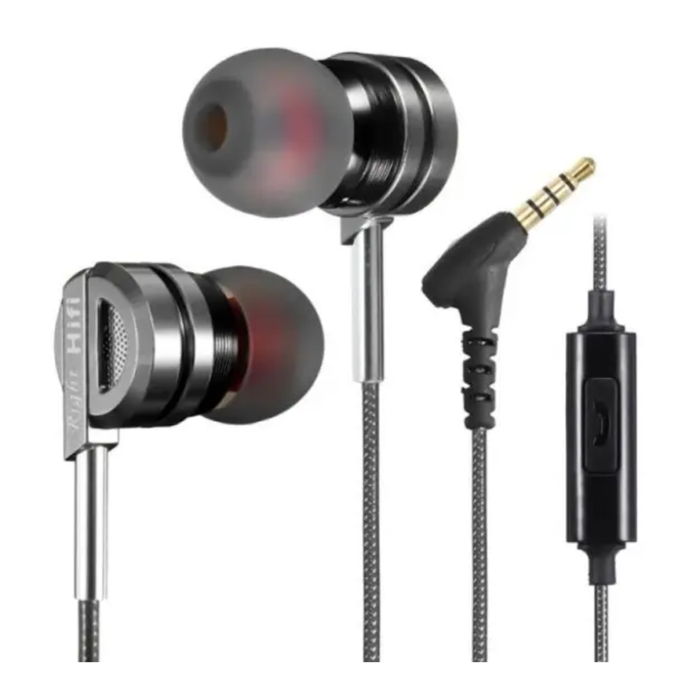 QKZ DM9 Zinc Alloy HiFi Metal In-Ear Earphones - Black