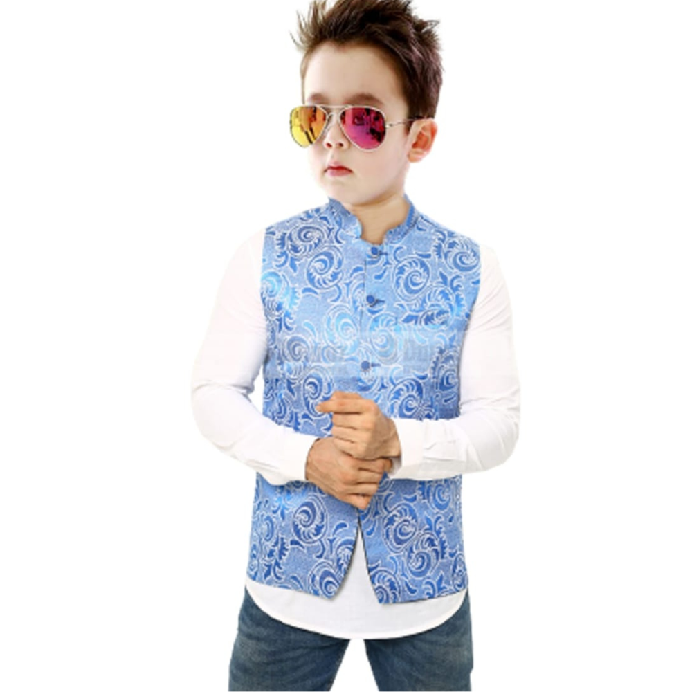 Synthetic Casual Koti For Baby Boy - Blue - 01