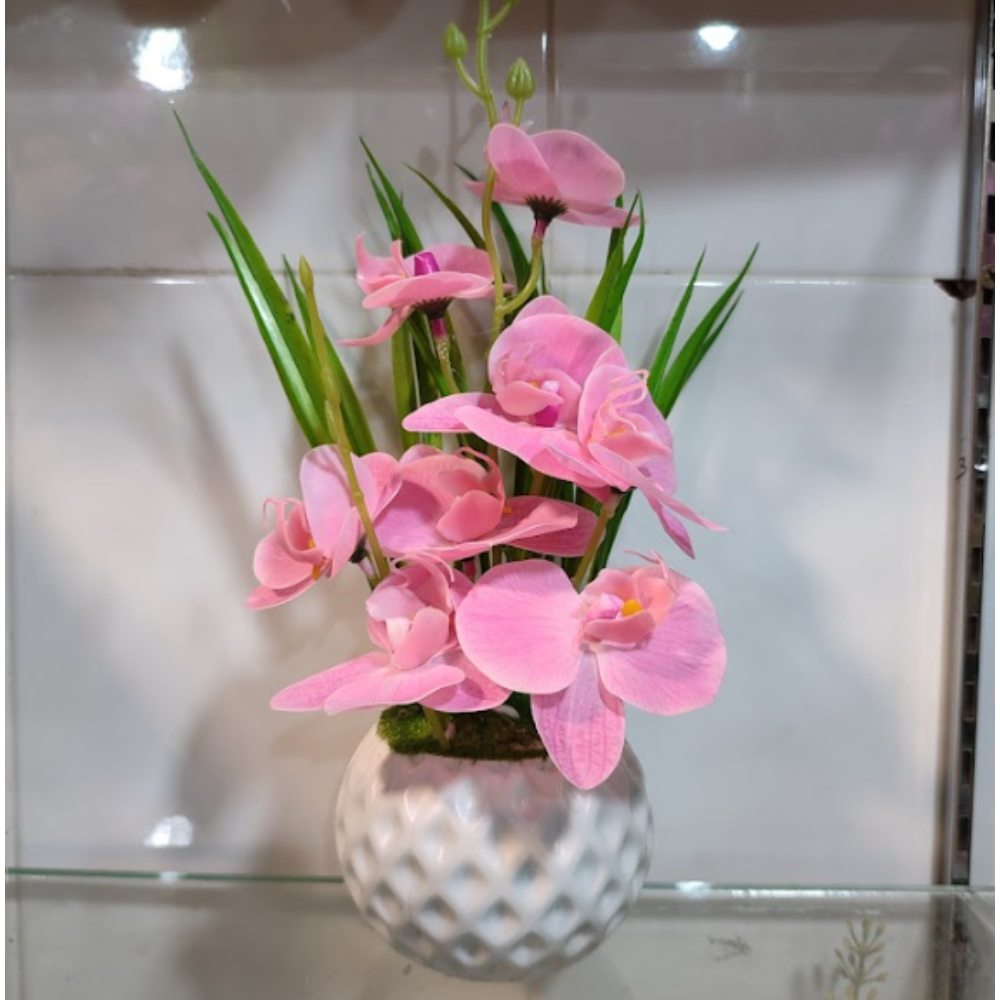 Artificial Orchid With Plastic Tub - Multicolor - OFPT-0101