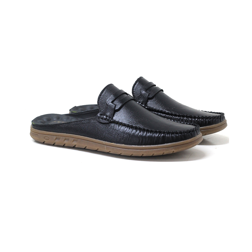 Leather Half Shoe for Men - MH176 - Black