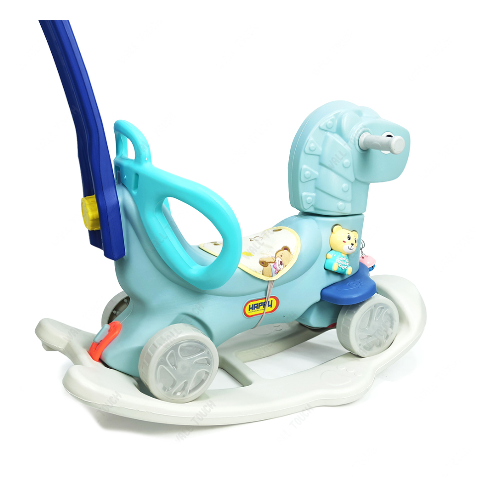 Plastic Horse Rocker Ride On Stroller And Swing Convertible Car For Kids - Blue - 213842352