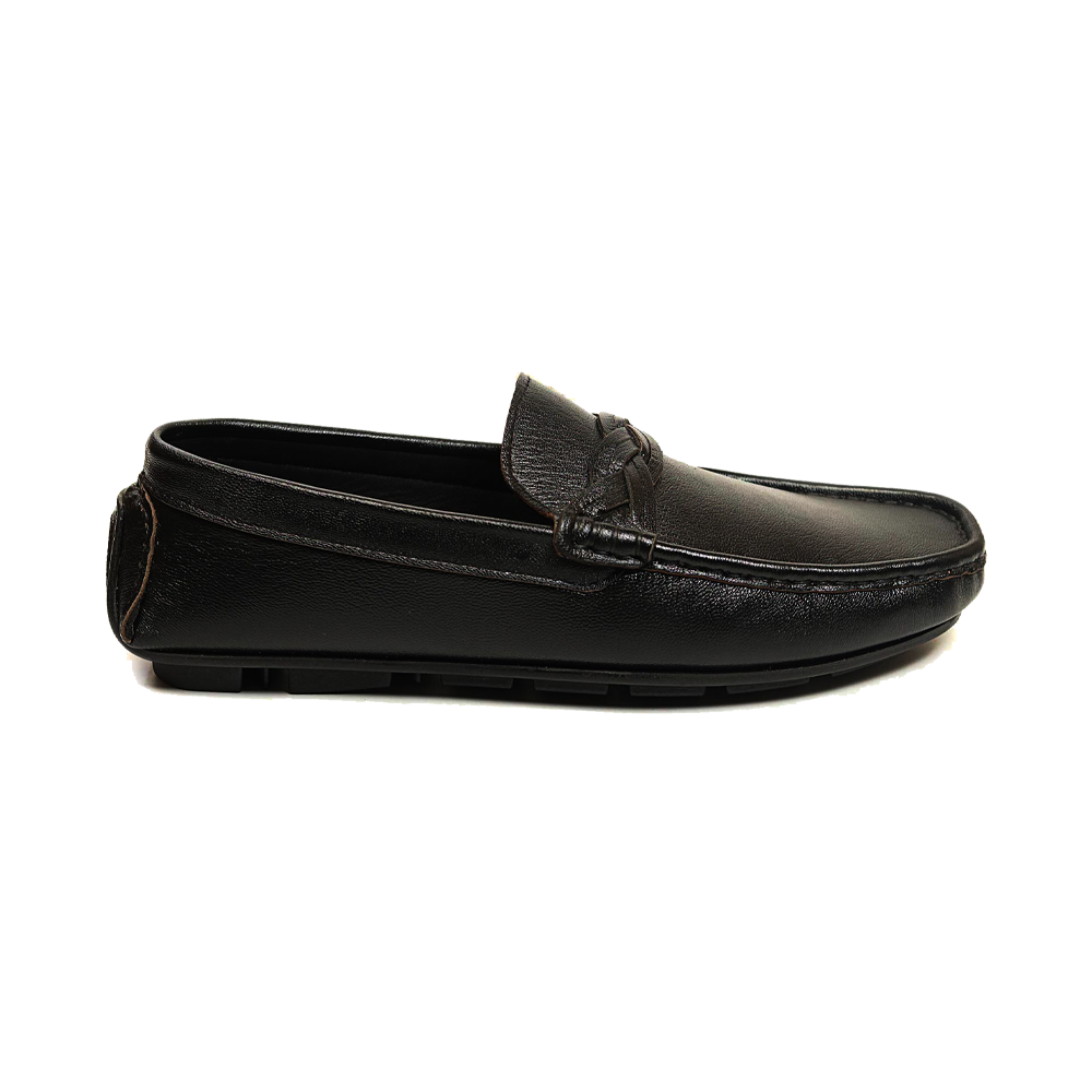 Zays Leather Loafer Shoe for Men - Black - SF85
