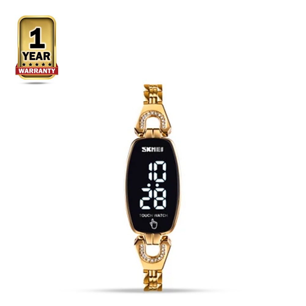 SKMEI 1588  Stainless Steel Digital Watch For Women - Golden