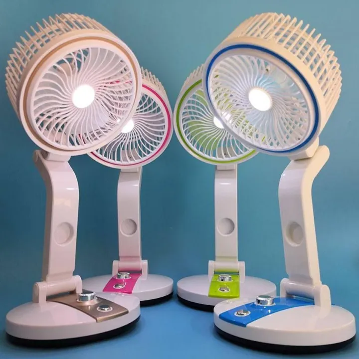 USB Rechargeable Folding Fan with LED Light (any color) - LR-2018