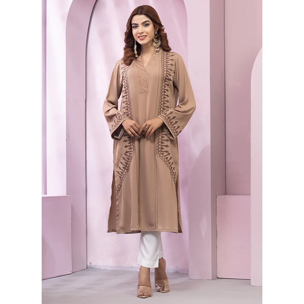 Cherry Georgette Kurti for Women - Tan - 1222-000089