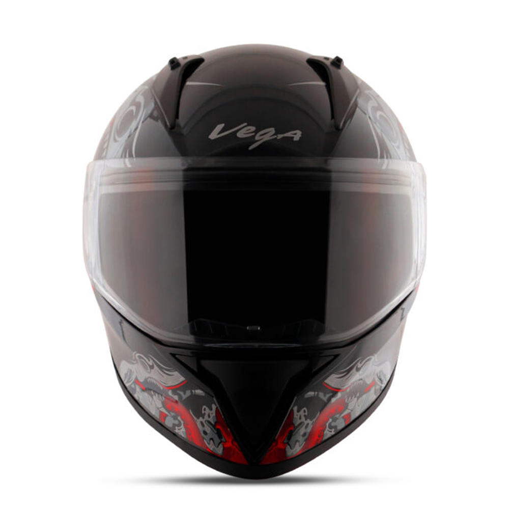 Vega Bolt Octopus Black Red Helmet with Spoiler - HO-25