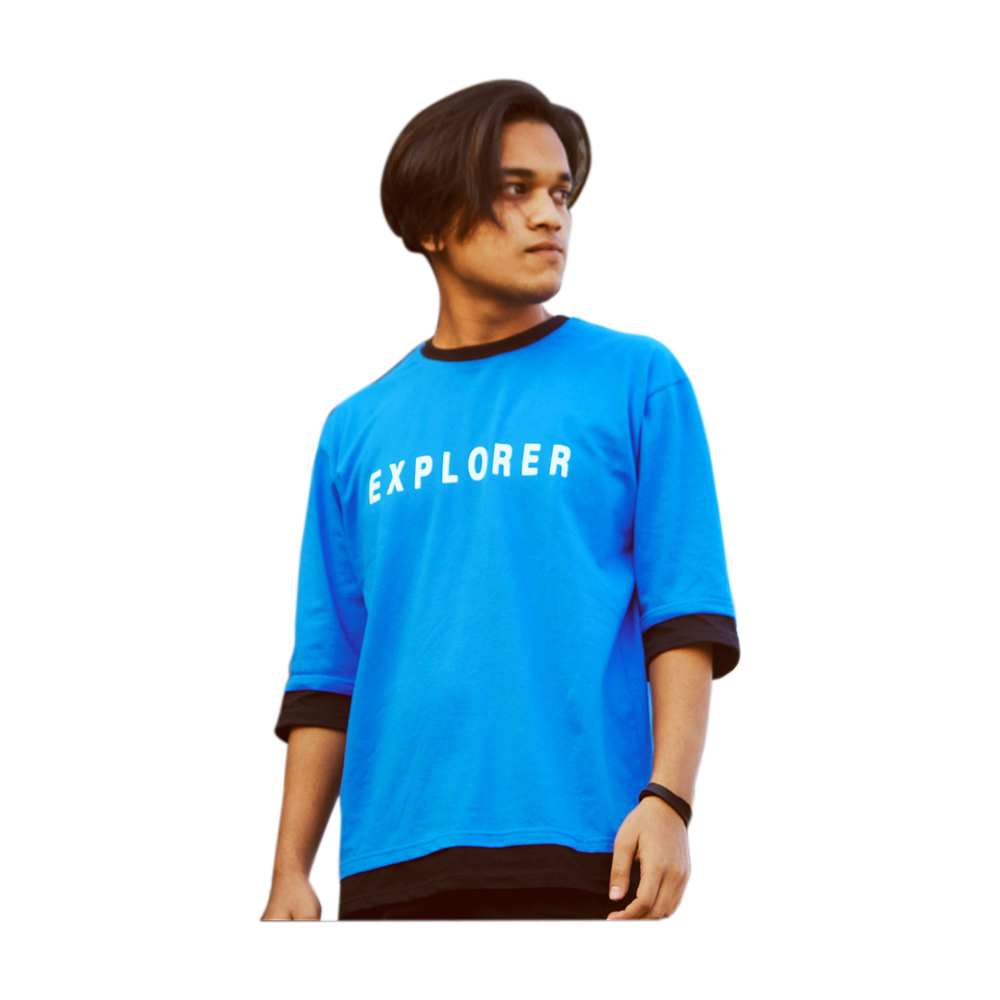 Cotton Drop Shoulder T-Shirt For Men - Explorer