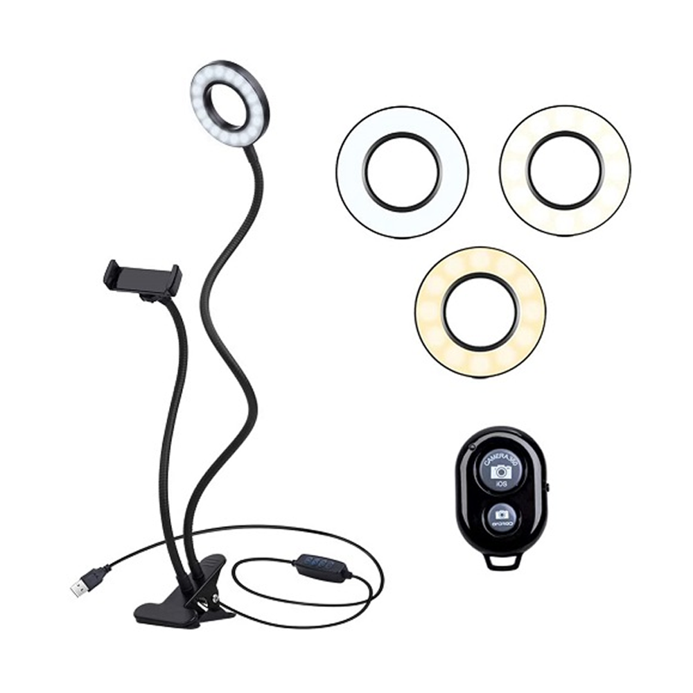 K&F Concept KF34.001 Flexible Ring Light With Phone Holder Clamp - Black