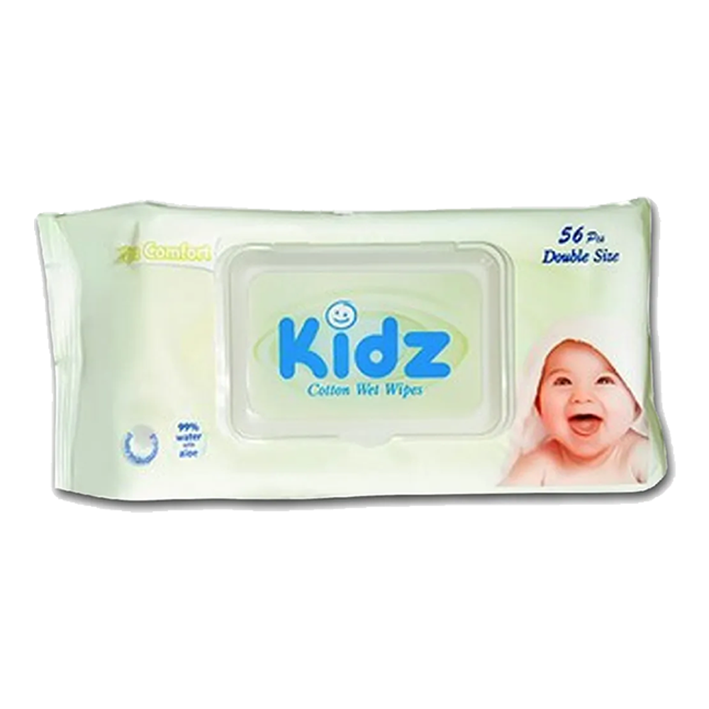 Kidz Cotton Wet Wipes - 56 Pcs