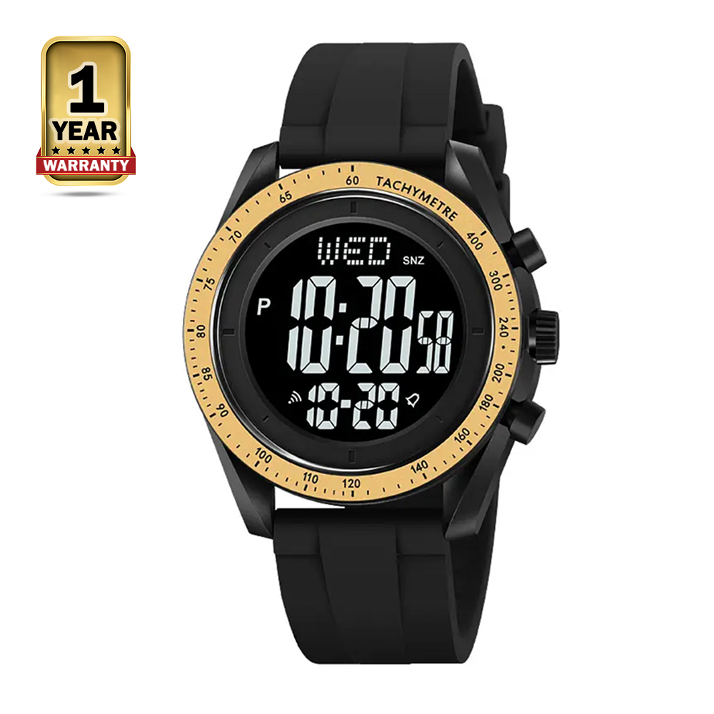 Black waterproof outlet digital watch