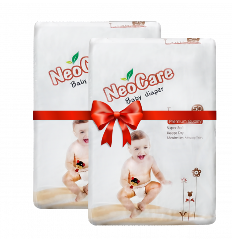 Neocare Belt System Baby Diaper - L Size - 50Pcs - Combo 2 Pcs