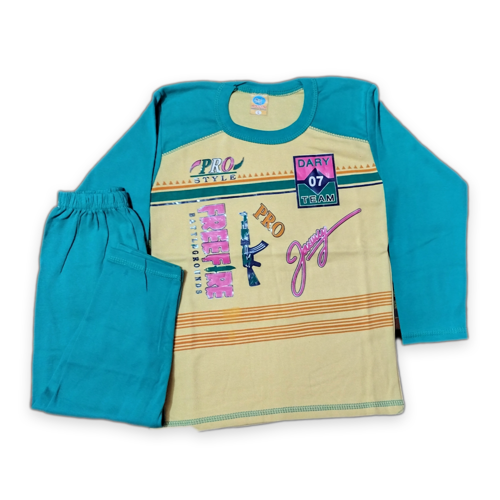 Cotton Full Sleeve TShirt with Pant for Kids 34 Years Paste and Wheat