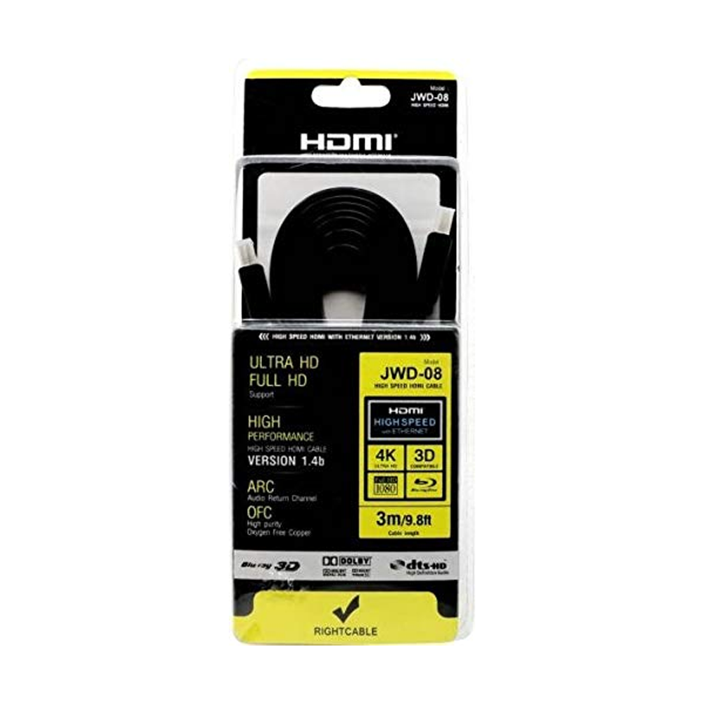 Tobo HDMI to HDMI High Definition Flat Cable - Black 