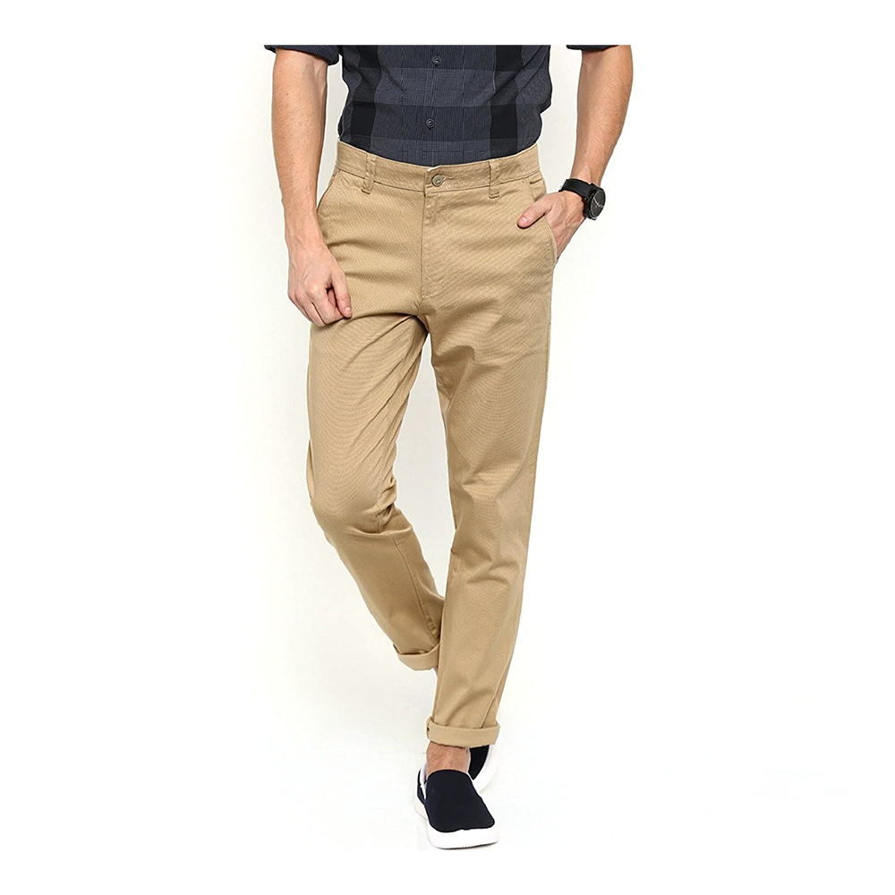 Cotton Chinos Gabardine Pant For Men - Khaki - NZ-3097