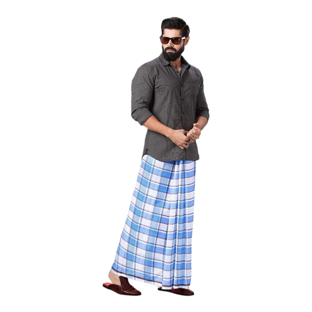 Cotton Checked Lungi for Men - Multicolor - FL123