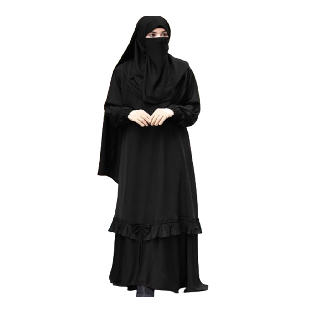 Dubai Cherri Abaya Borkha With Hijab For Women - Black - BK-A05