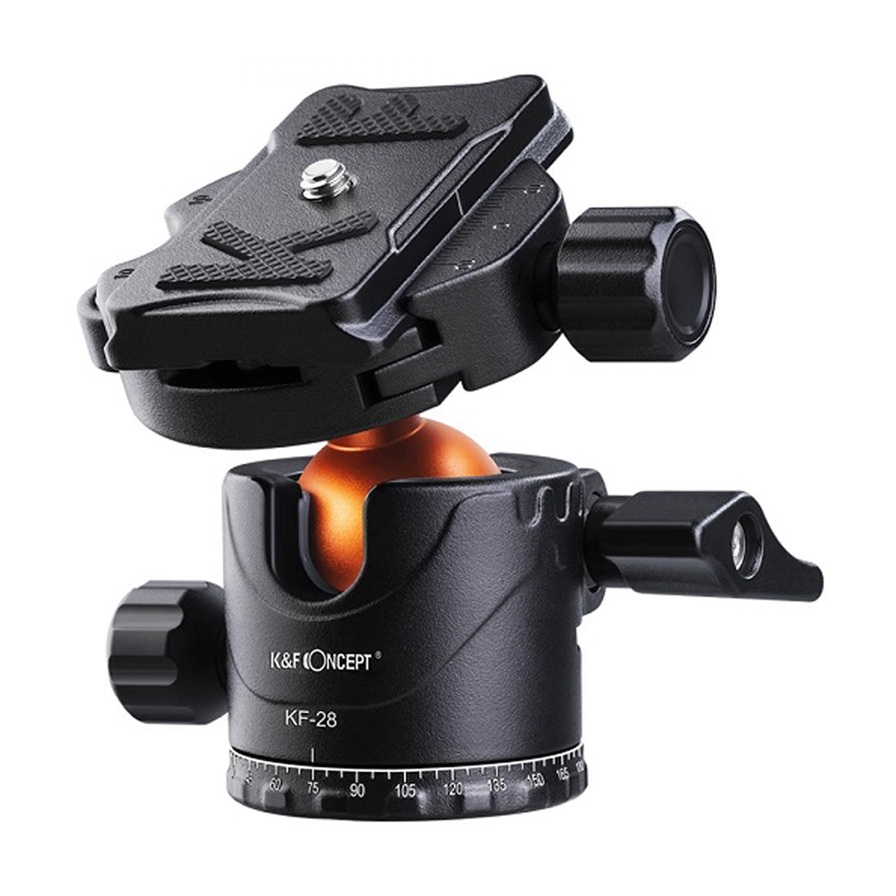 K&F Concept KF31.023V1 Professional Ball Head With Thread Quick Release Plate For Tripod - Black