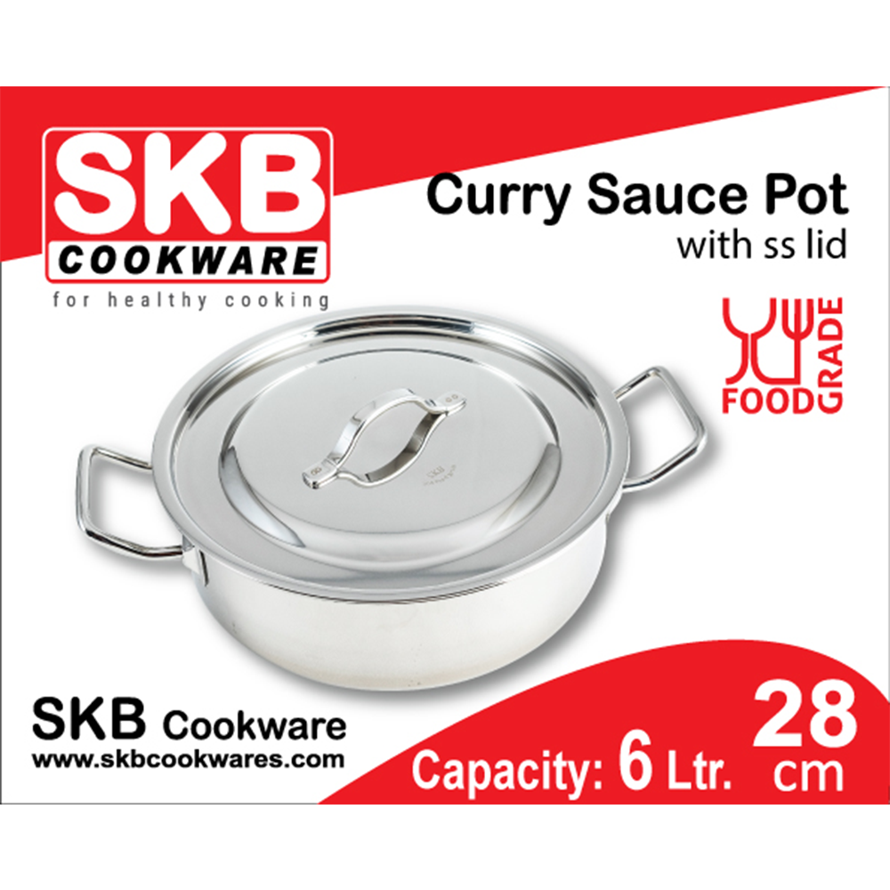 Curry Sauce Pot With SS Lid & Handle - 28 cm - 6 Liter - Pot 1017