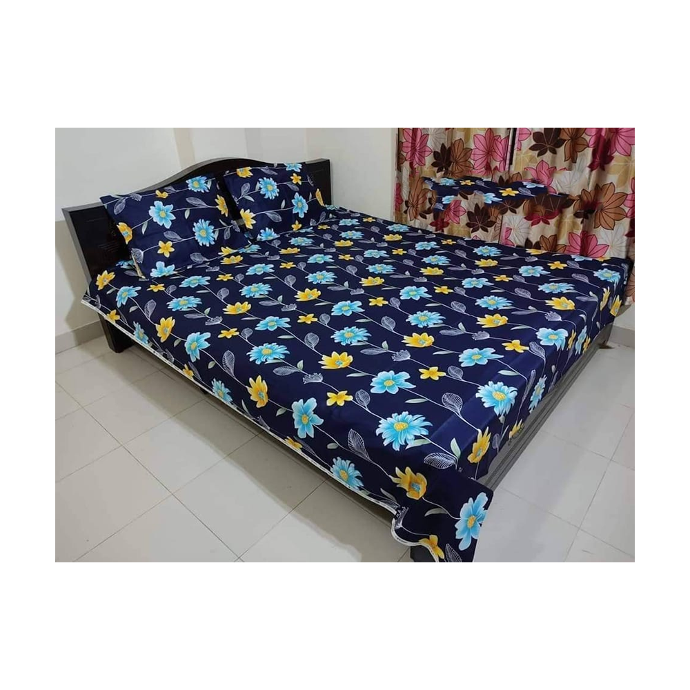 King Size Cotton Twill Bedsheet - BT-124 - Multicolor