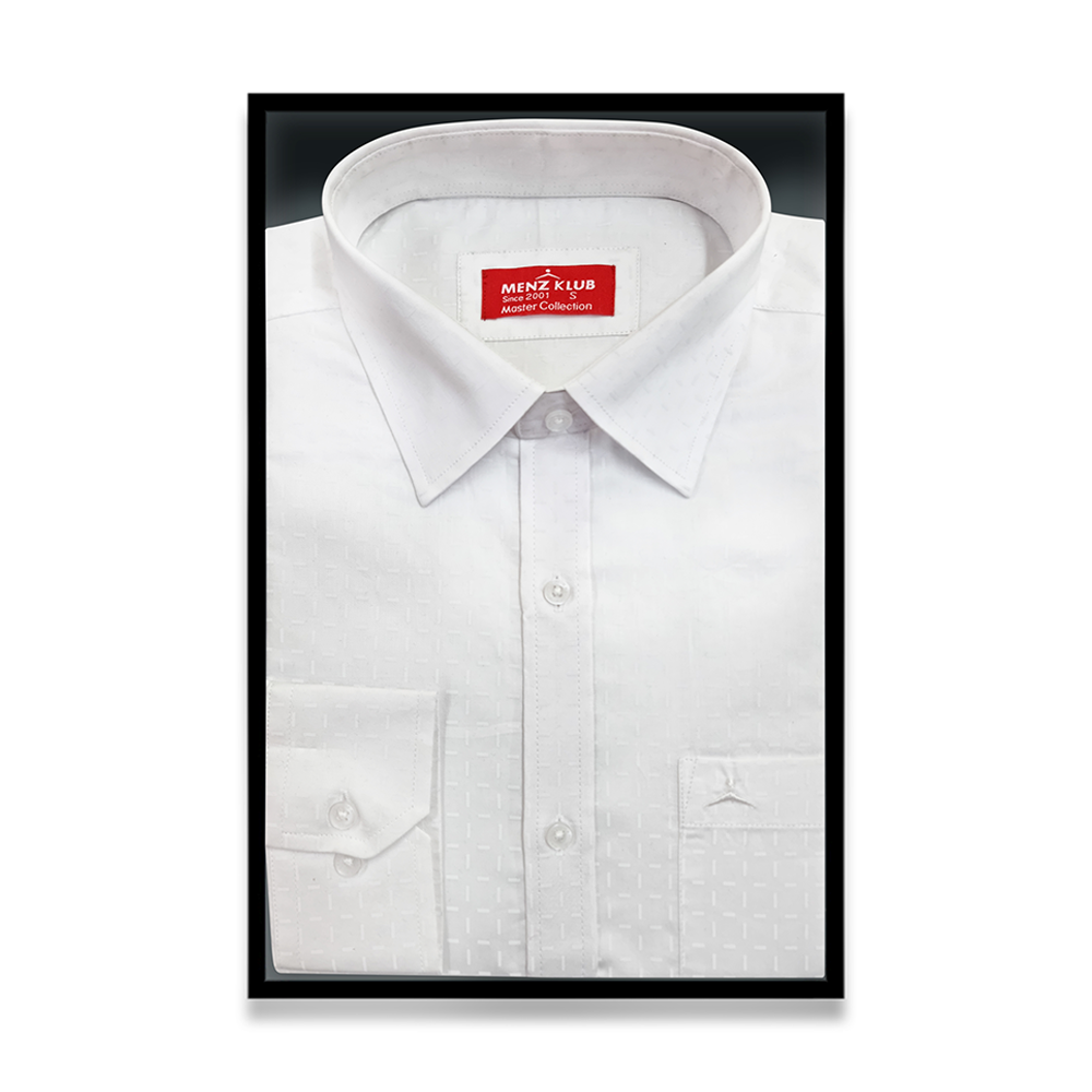 Menz Klub Cotton Shirt For Men - White - 1193