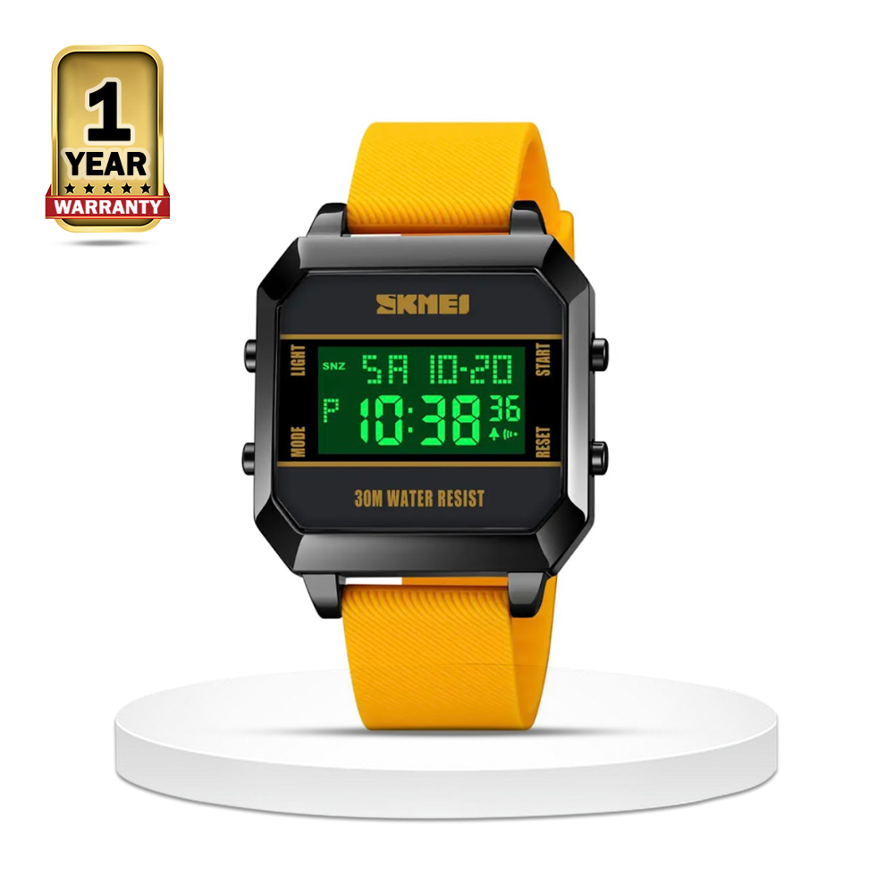 Skmei 1848 Electronic Countdown LED Wrist Watch For Men - Black and Yellow