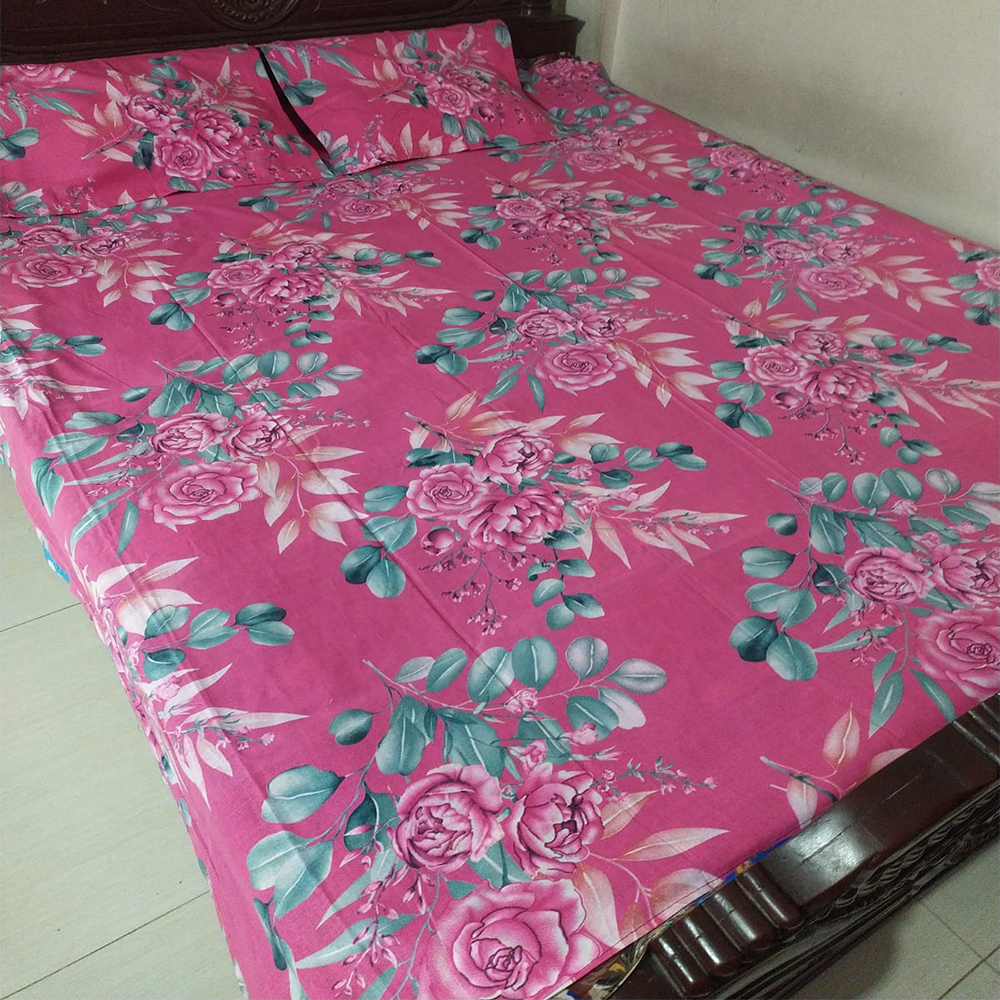 Twill Cotton King Size Double Bed Sheet Multicolor BT10