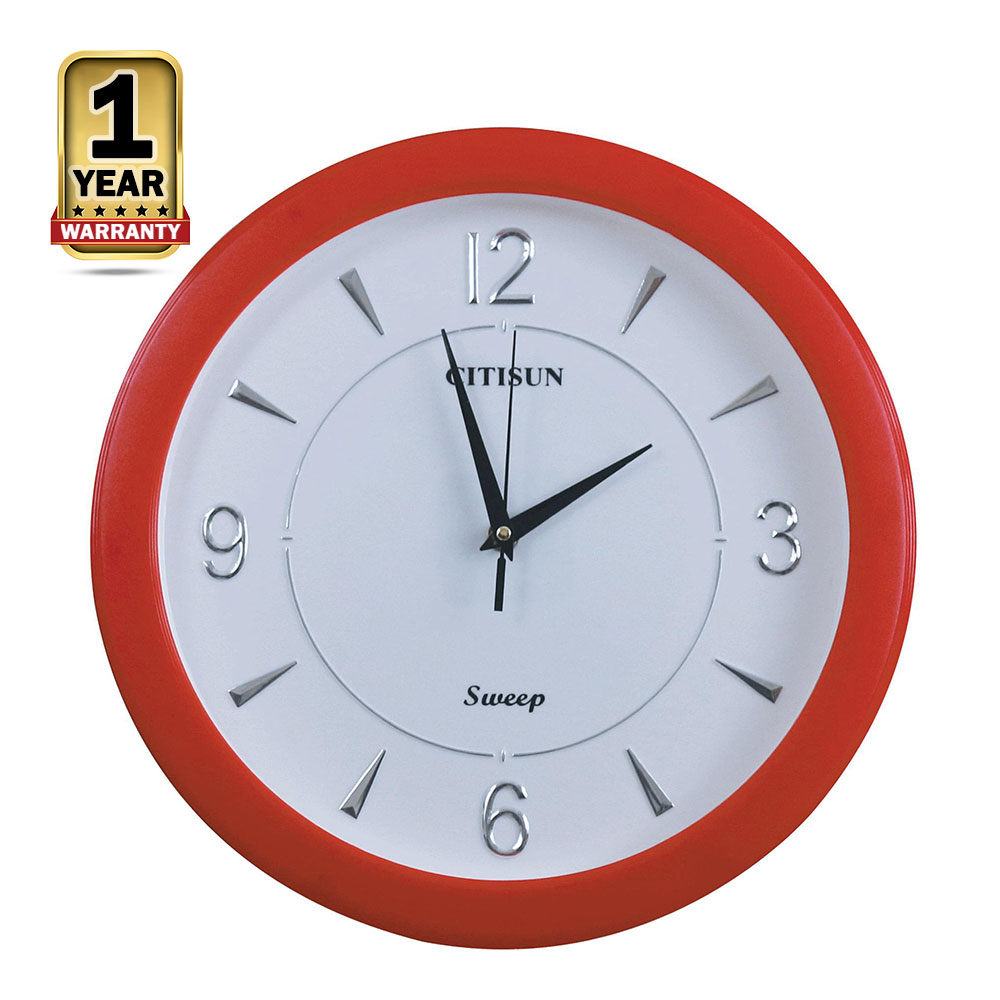 Citisun Wall Clock Red and White Citisun 17A