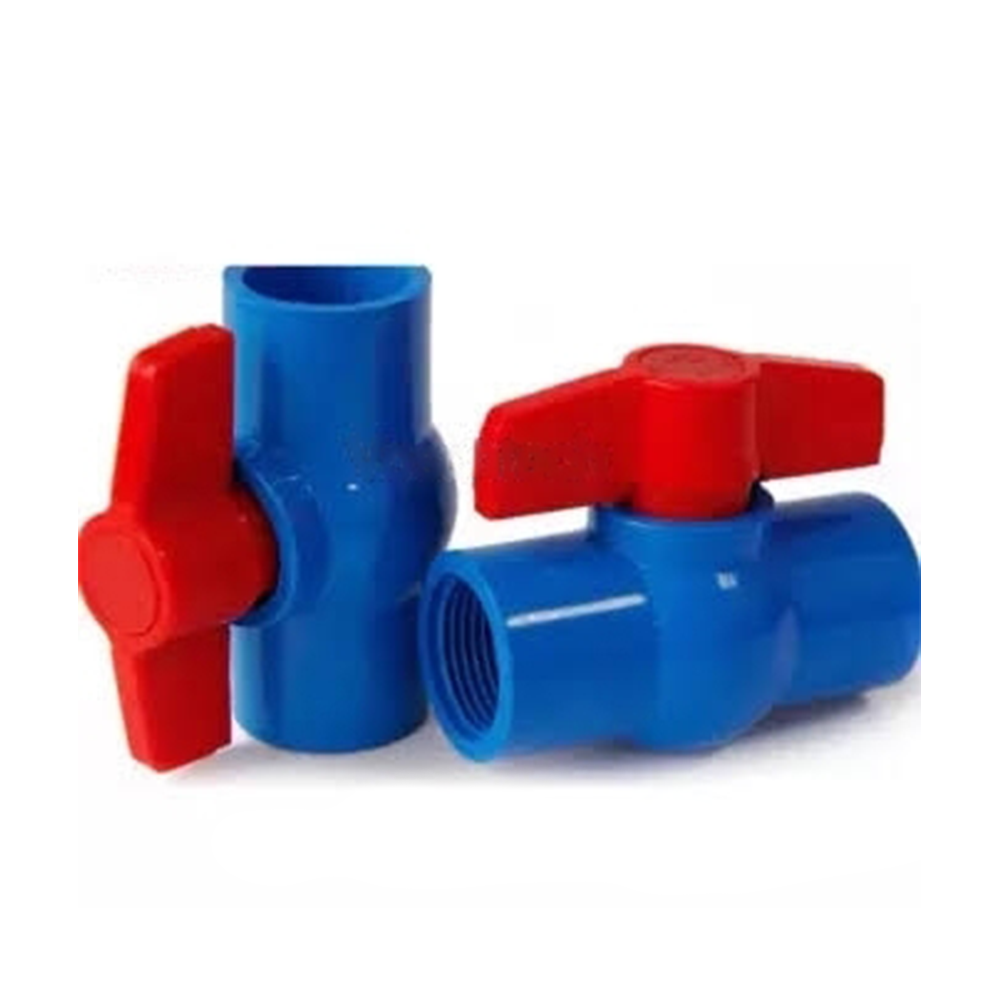 PVC Ball Valve thread 1 inch - Red and Blue