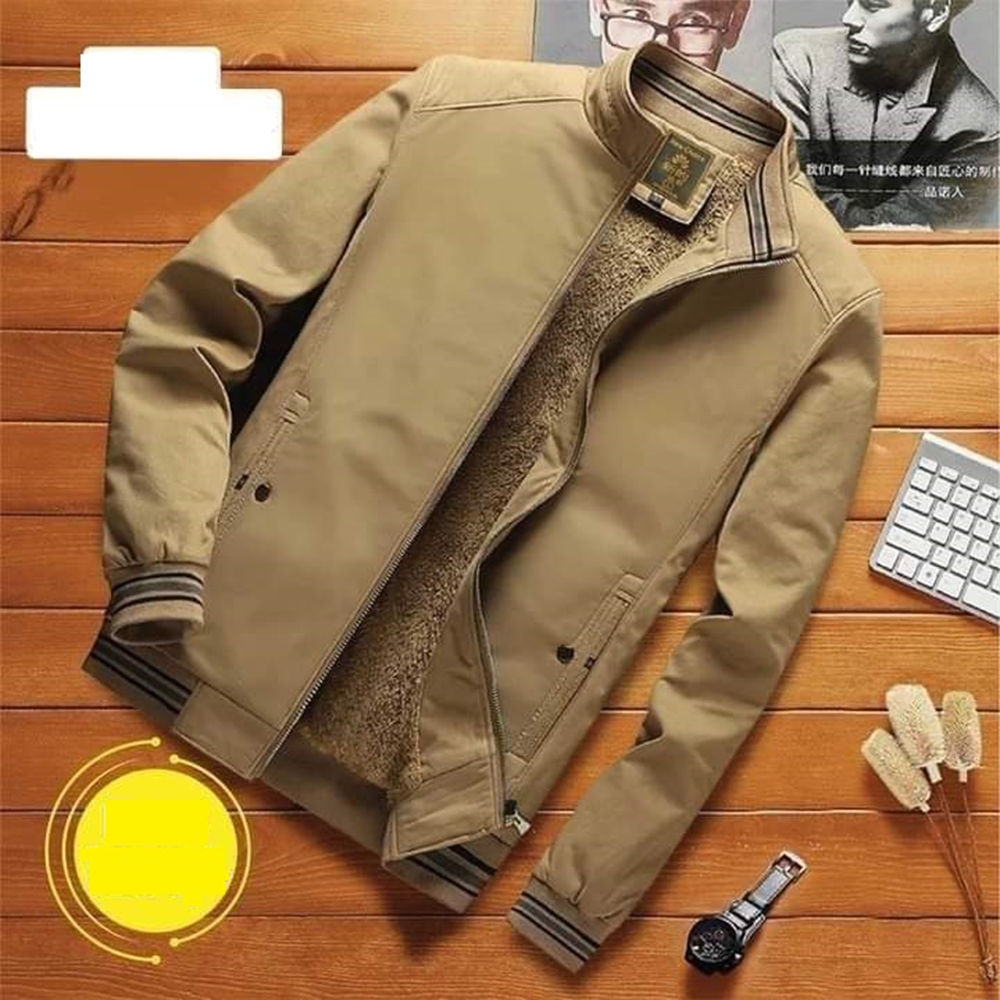 Premium Double Part Jacket For Men - Dark Beige