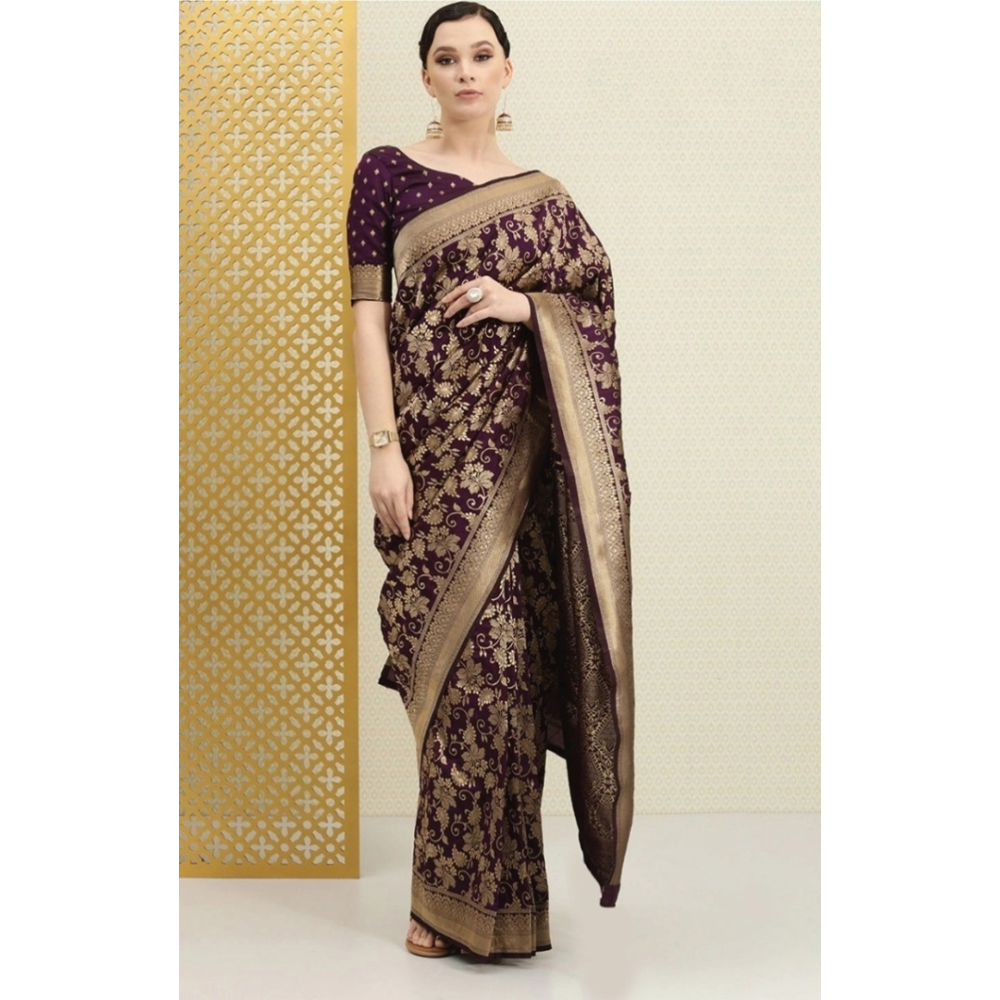 Silk Printed Gorgeous Saree With Blouse Piece For Women - Multicolor - MN-762