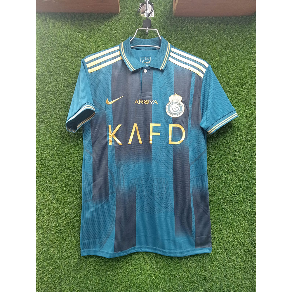 Al Nassr 23-24 Mesh and Polyester Half Sleeve Away Jersey - Blue