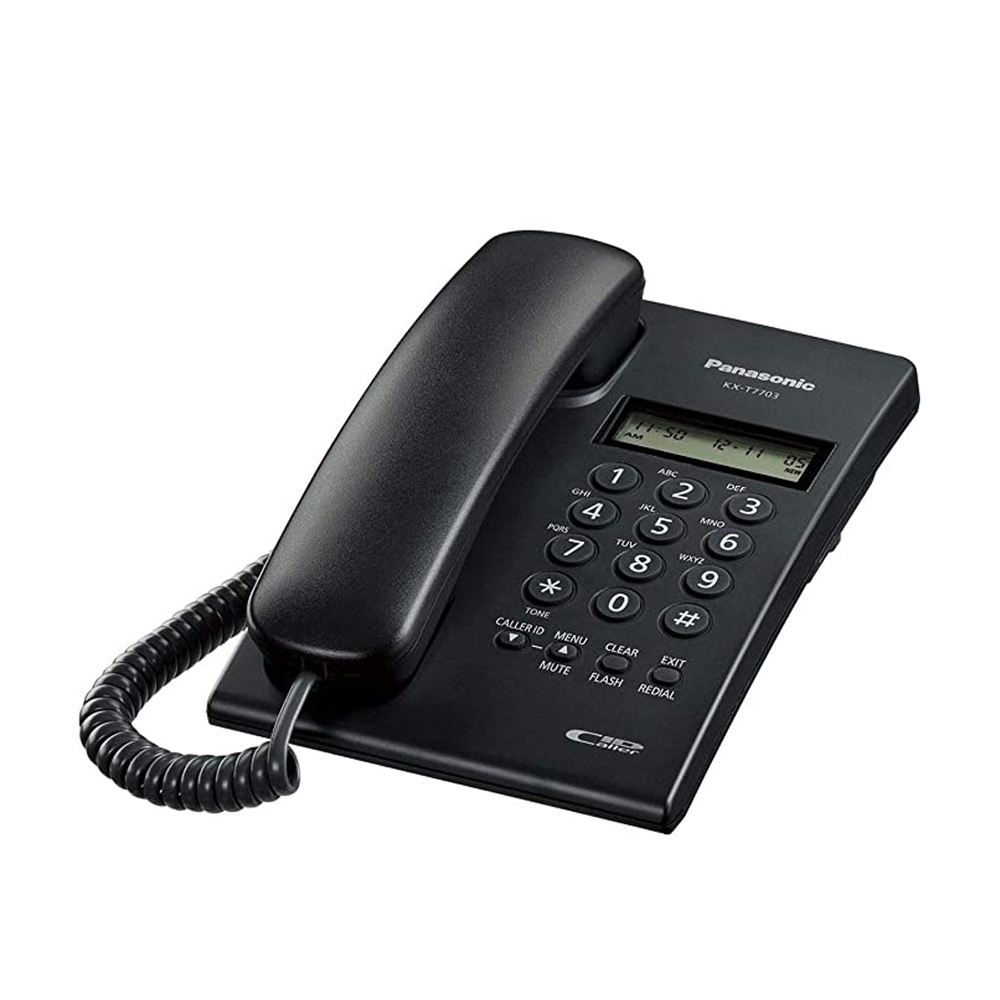 Panasonic KX-T7703SX Caller ID Display Corded Landline Telephone - Black 