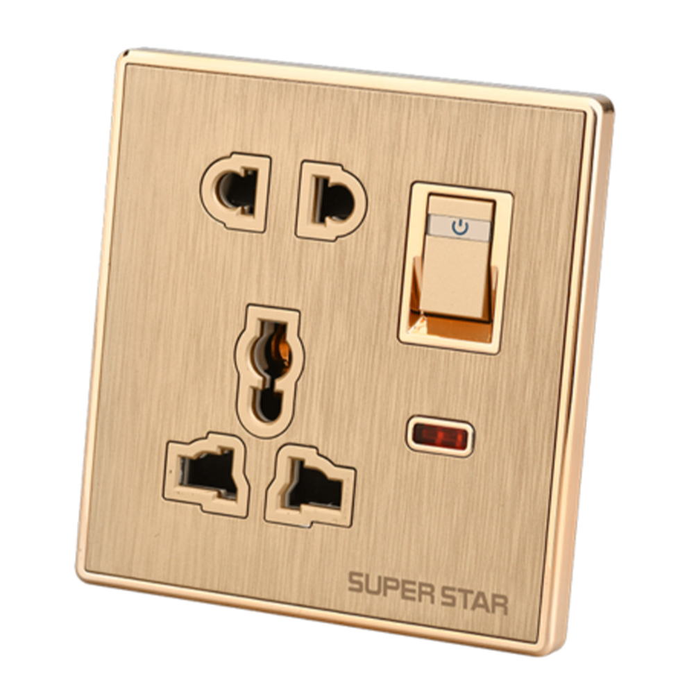 Super Star Glamour Two And Three Pin Multi Socket With Switch