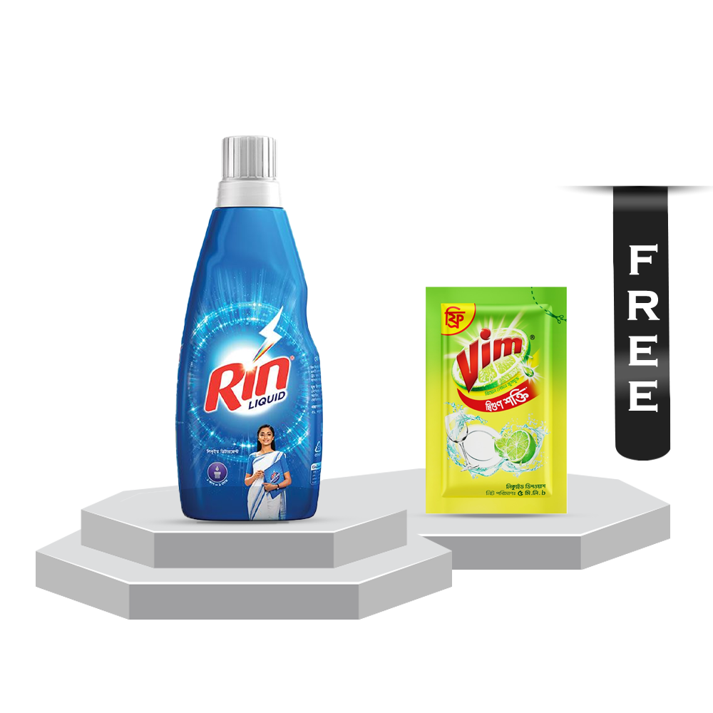 Rin Liquid Detergent Matic - 800ml With Vim Liquid Dish Washer - 5ml Free