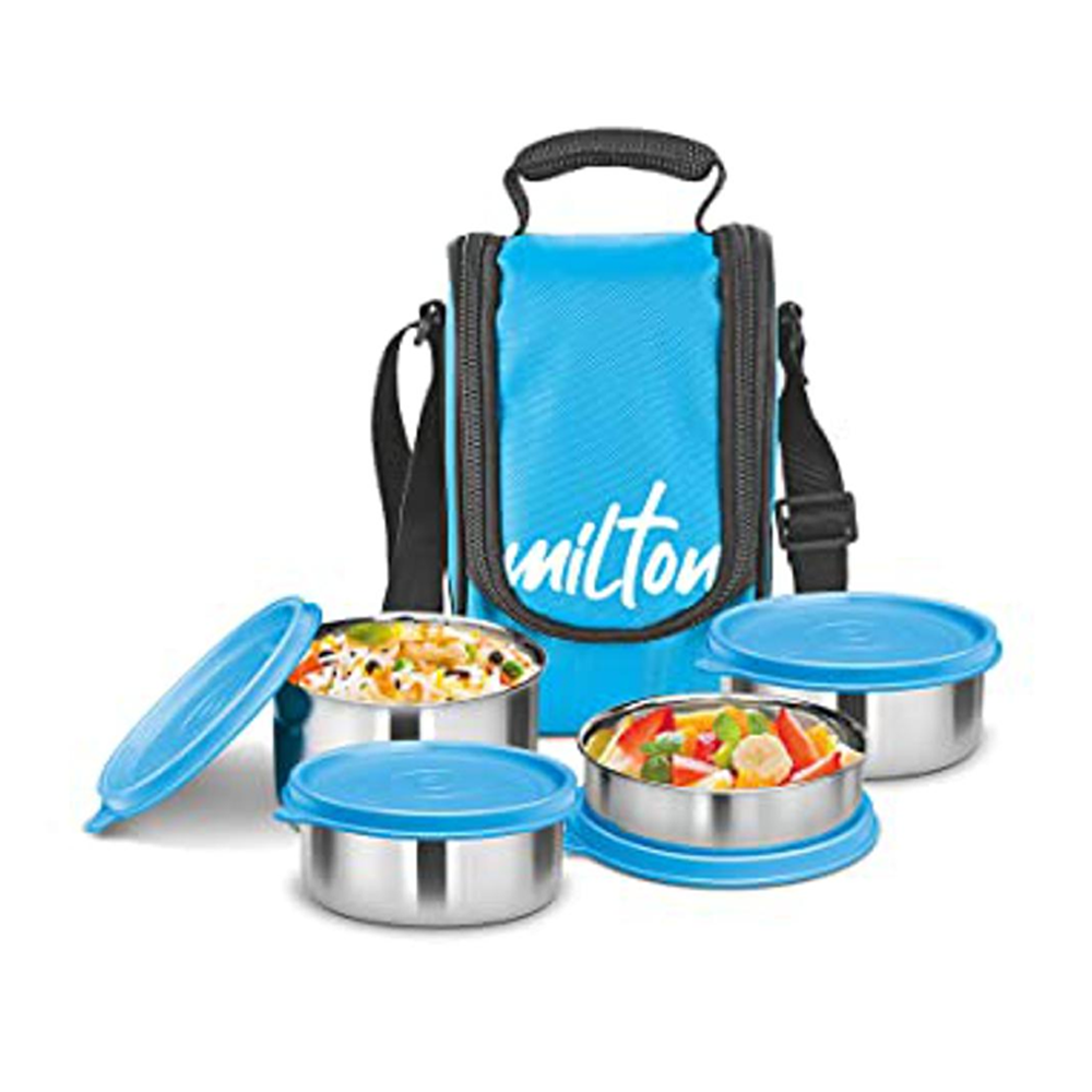 Milton Tasty 4 Stainless Steel Lunch Box - Cyan