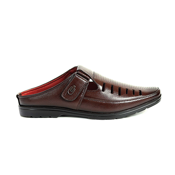 Zays Leather Premium Half Shoe For Men - Chocolate - SF65
